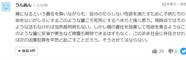 長沢麗奈容疑者への批判